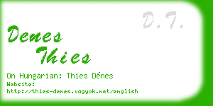 denes thies business card
